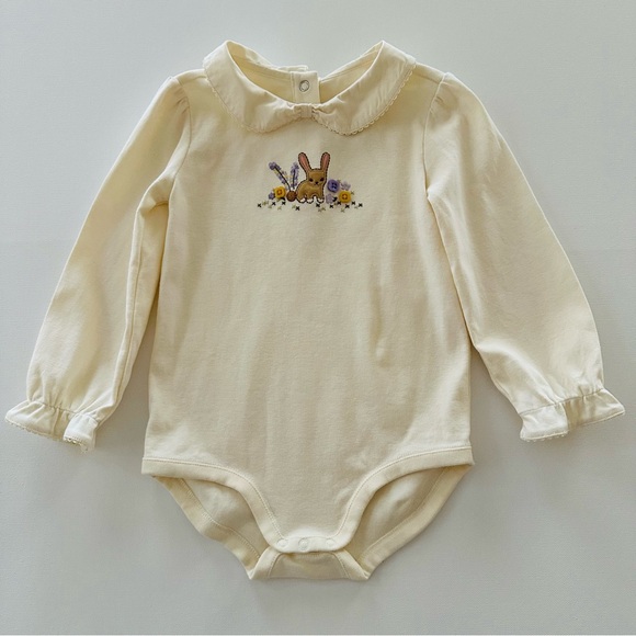 Gymboree 2005 Toddler Girl 3T Cream Bunny Long Sleeve Bodysuit - Picture 1 of 6